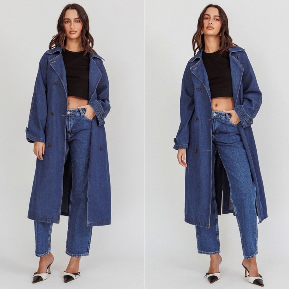 *BLACK FRIDAY SALE* I’ve Got The Blues Denim Trench Coat - Picture 3 of 7